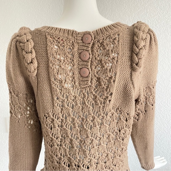 Rebecca Taylor brown open knit Sweater - Picture 2 of 11